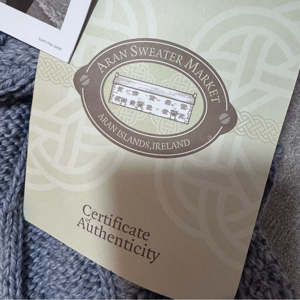 Aran Sweater Market Women’s Ocean Grey Pull Through Cabled Shawl NWT $119 - Picture 5 of 8